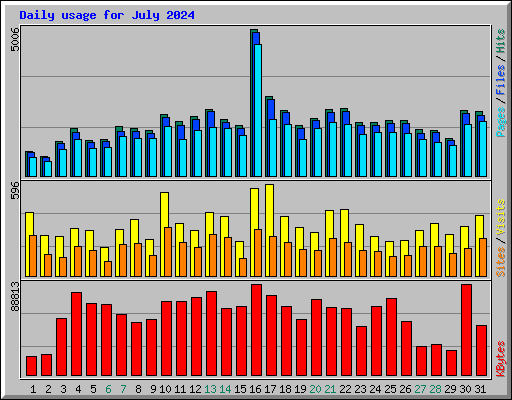 Daily usage for July 2024