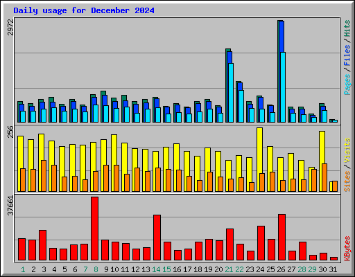 Daily usage for December 2024