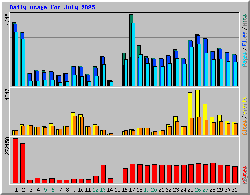 Daily usage for July 2025