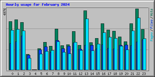 Hourly usage for February 2024