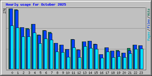 Hourly usage for October 2025